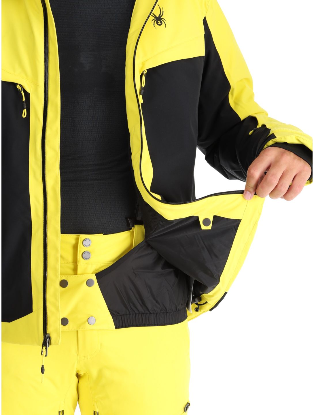 Spyder, Copper ski jacket men Acid Yellow black, yellow 