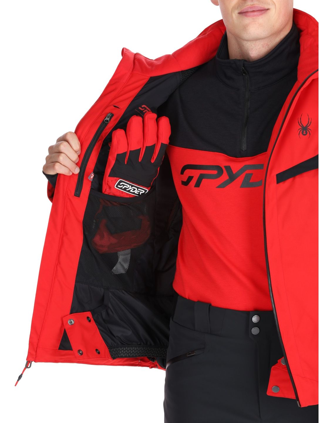 Spyder, Copper ski jacket men Spyder Red red 