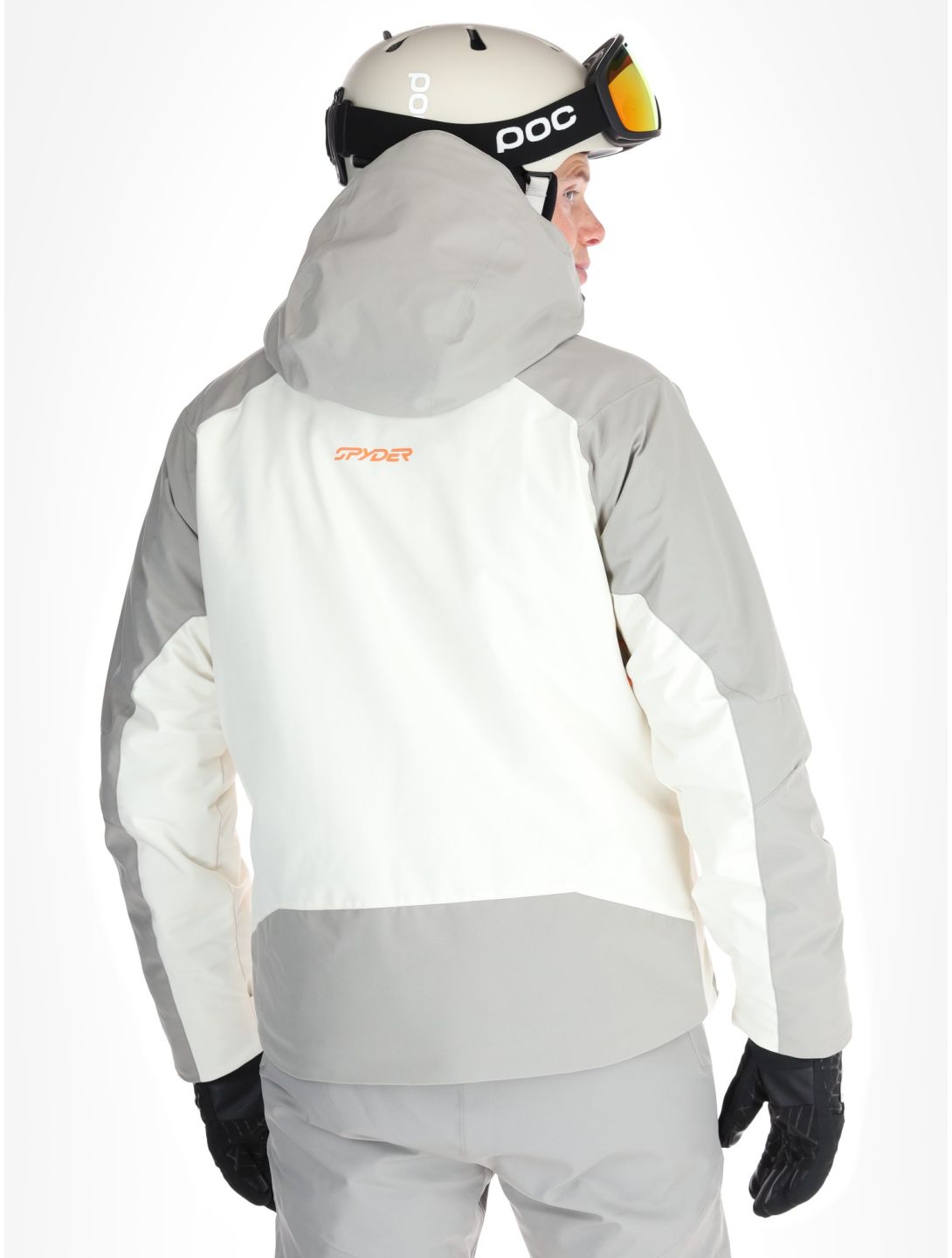 Spyder, Copper ski jacket men Vanilla Latte beige, grey 