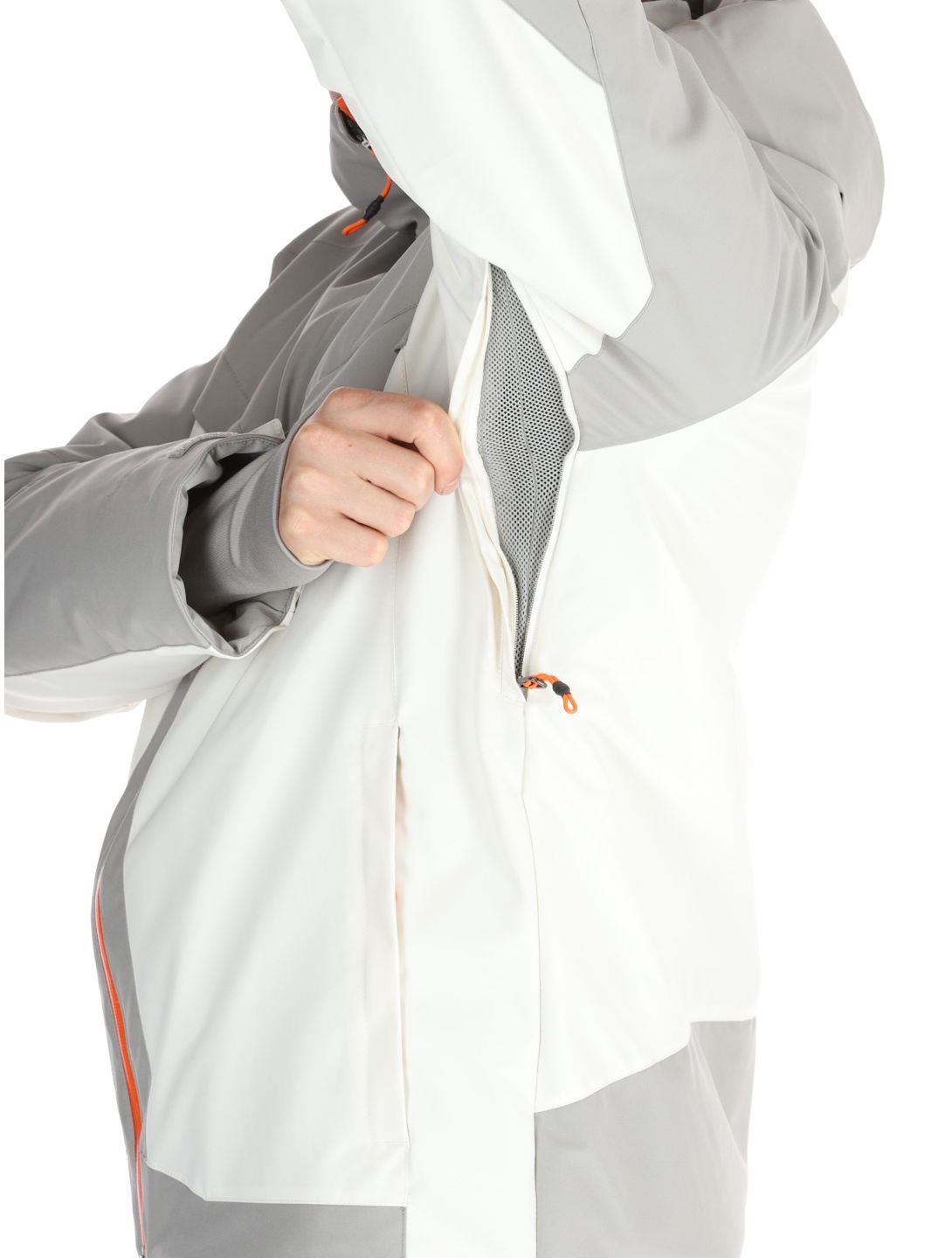 Spyder, Copper ski jacket men Vanilla Latte beige, grey 