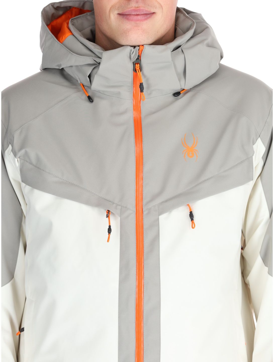 Spyder, Copper ski jacket men Vanilla Latte beige, grey 