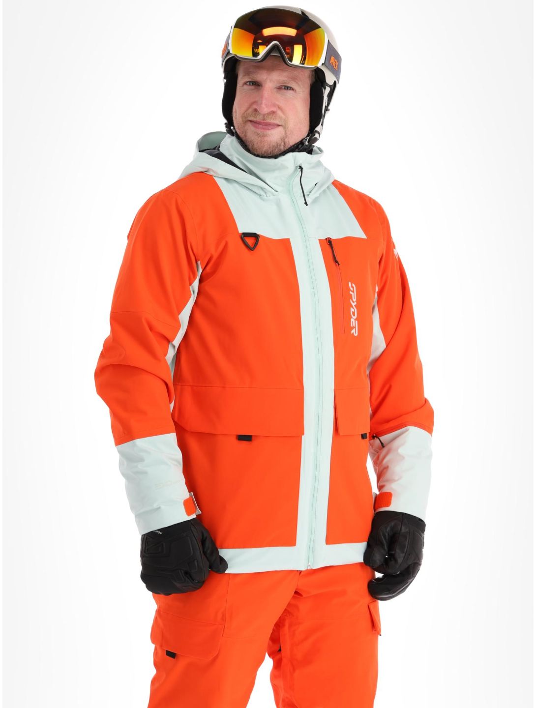 Spyder, Field ski jacket men Twisted Orange green, orange 