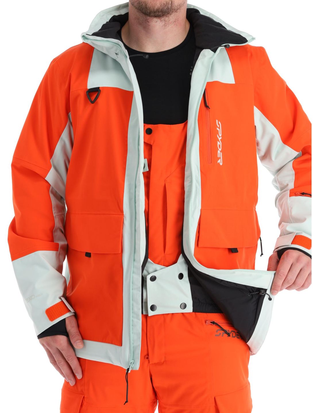 Spyder, Field ski jacket men Twisted Orange green, orange 