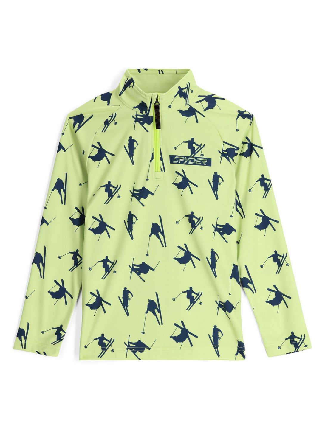 Spyder, Ski Day 1/2 Zip pullover kids Lime Ice yellow 