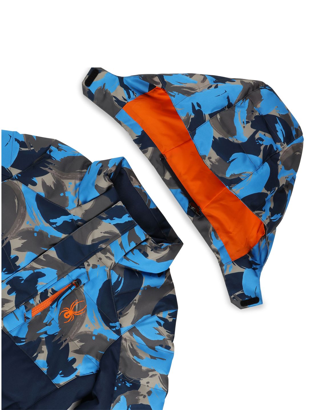 Spyder, Impulse Synthetic Down ski jacket kids Camouflage Aether Blue blue 