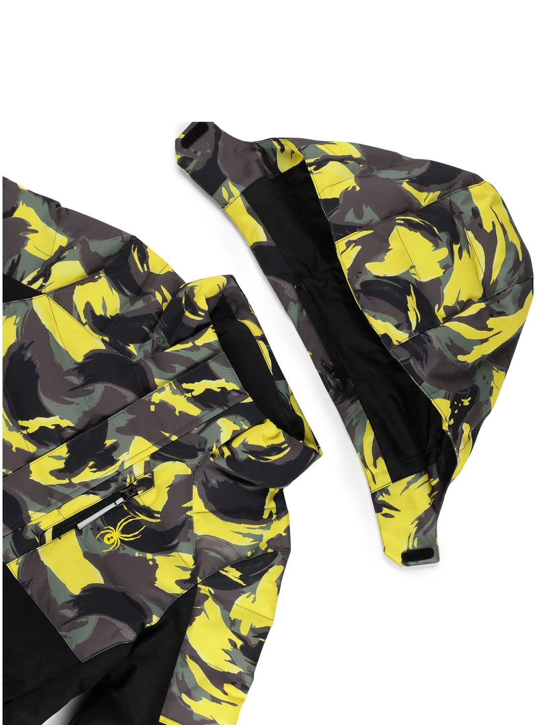 Spyder, Impulse Synthetic Down ski jacket kids Camouflage Acid Yellow black, yellow 