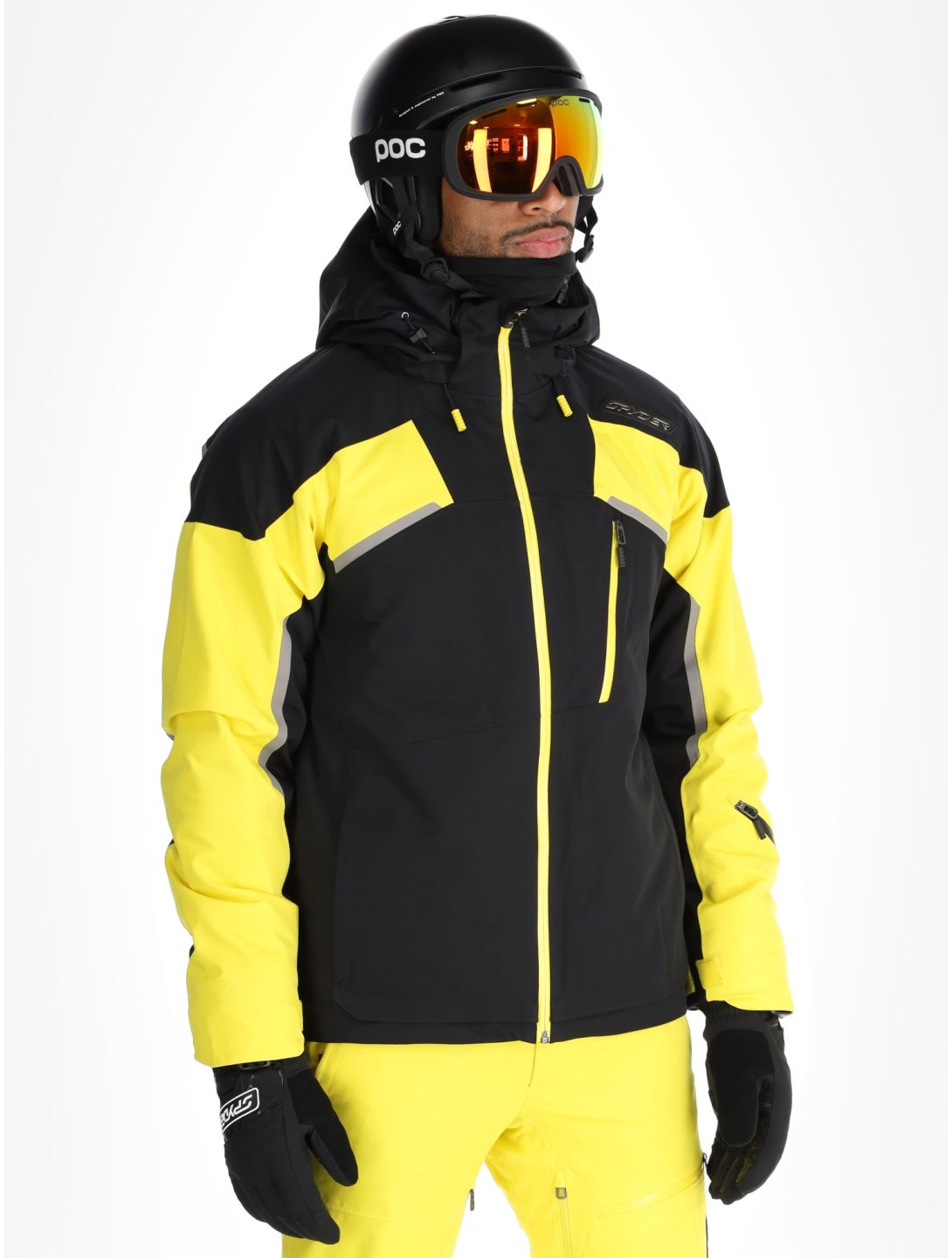 Spyder, Leader ski jacket men Acid Yellow black, yellow 