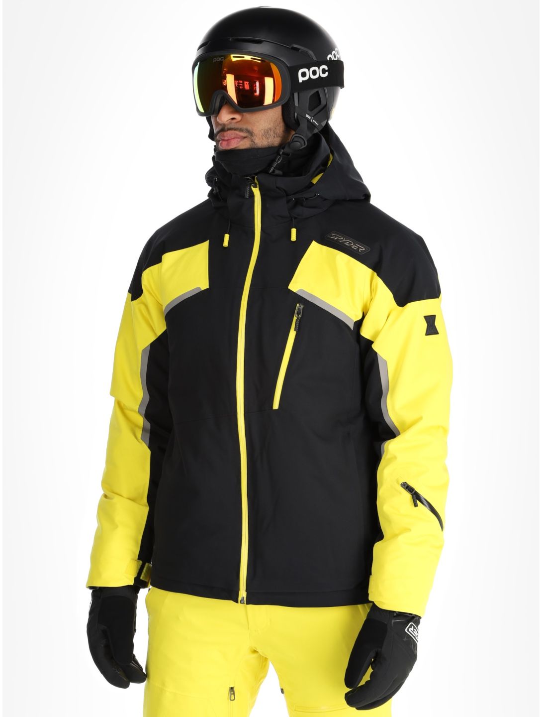 Spyder, Leader ski jacket men Acid Yellow black, yellow 