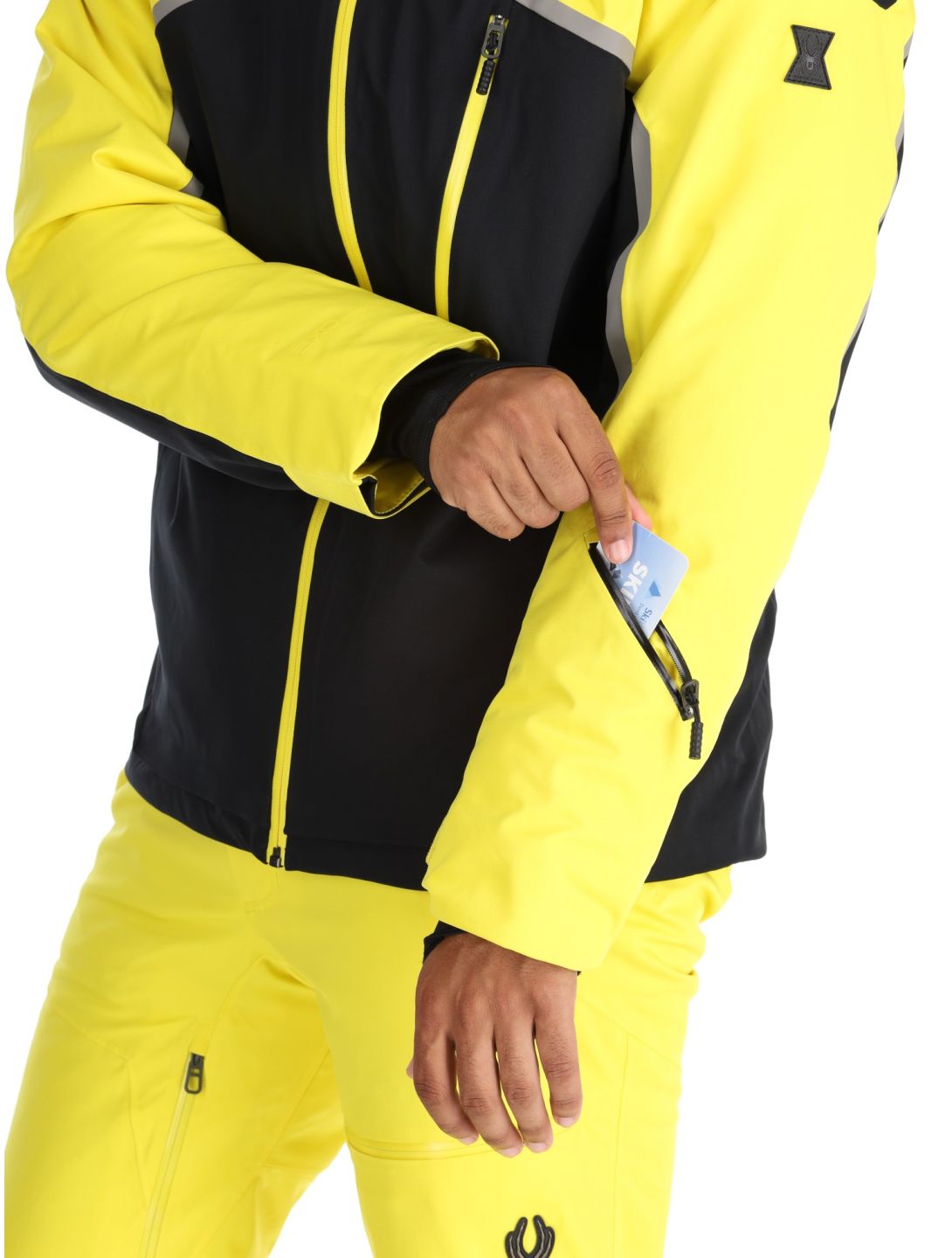 Spyder, Leader ski jacket men Acid Yellow black, yellow 