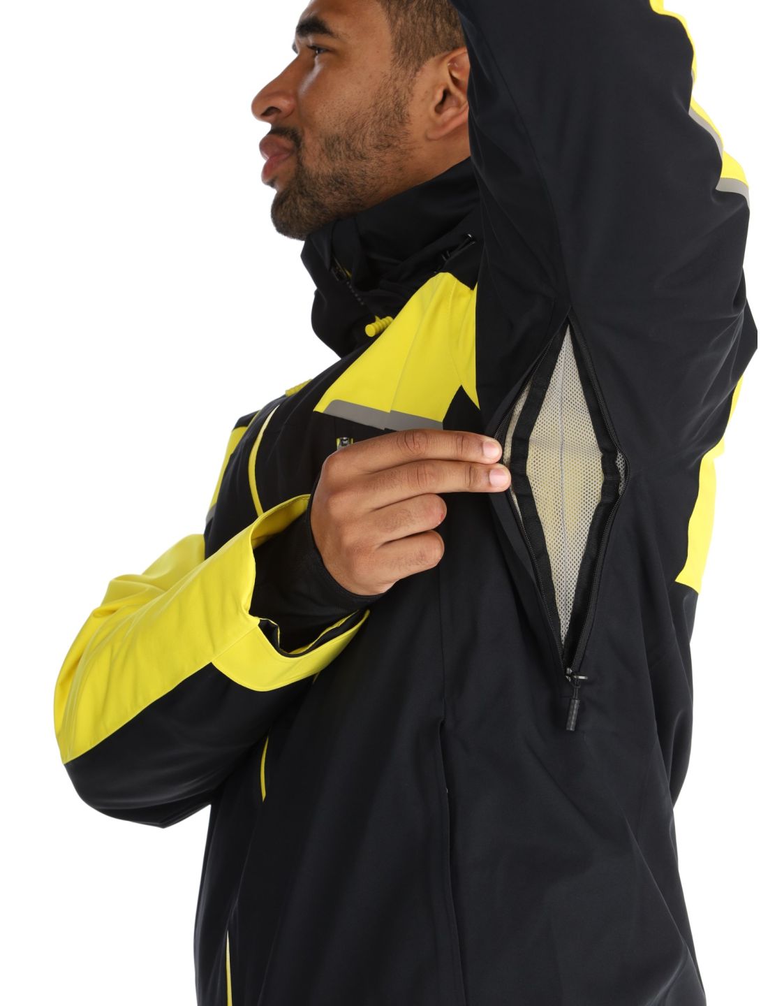 Spyder, Leader ski jacket men Acid Yellow black, yellow 