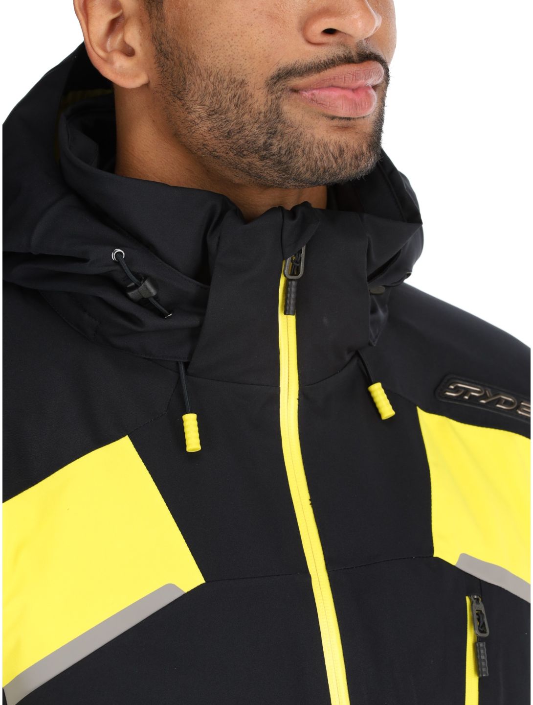 Spyder, Leader ski jacket men Acid Yellow black, yellow 