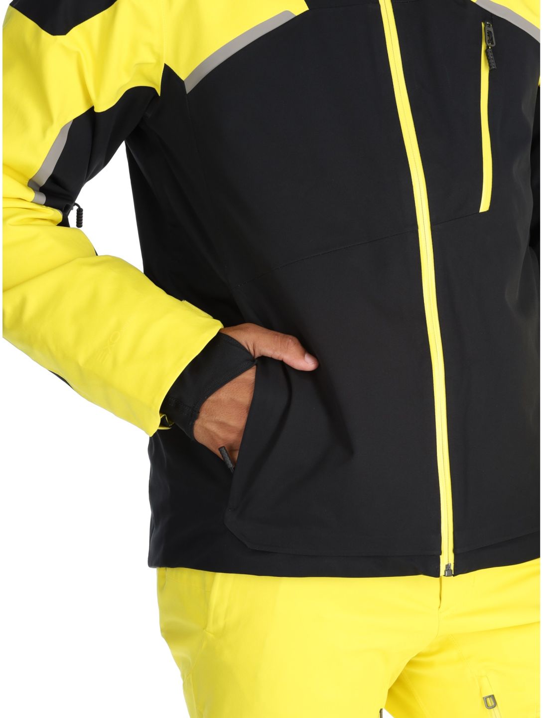 Spyder, Leader ski jacket men Acid Yellow black, yellow 