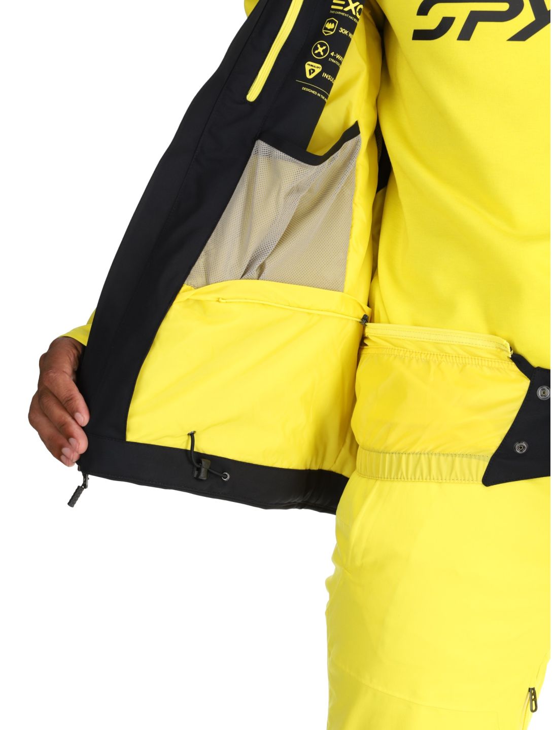 Spyder, Leader ski jacket men Acid Yellow black, yellow 