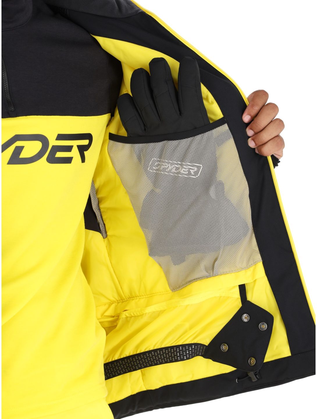 Spyder, Leader ski jacket men Acid Yellow black, yellow 