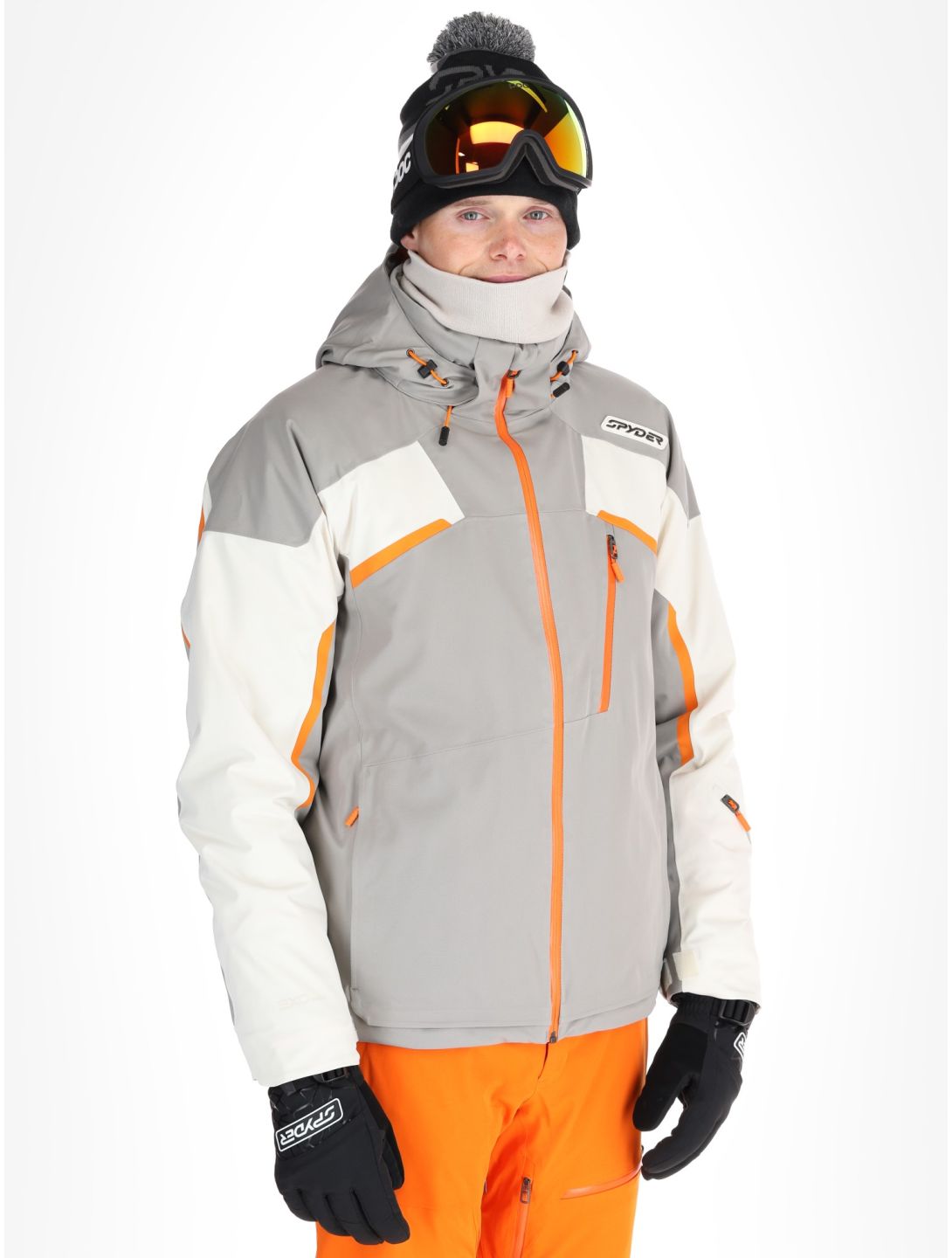 Spyder, Leader ski jacket men Concrete grey, white 