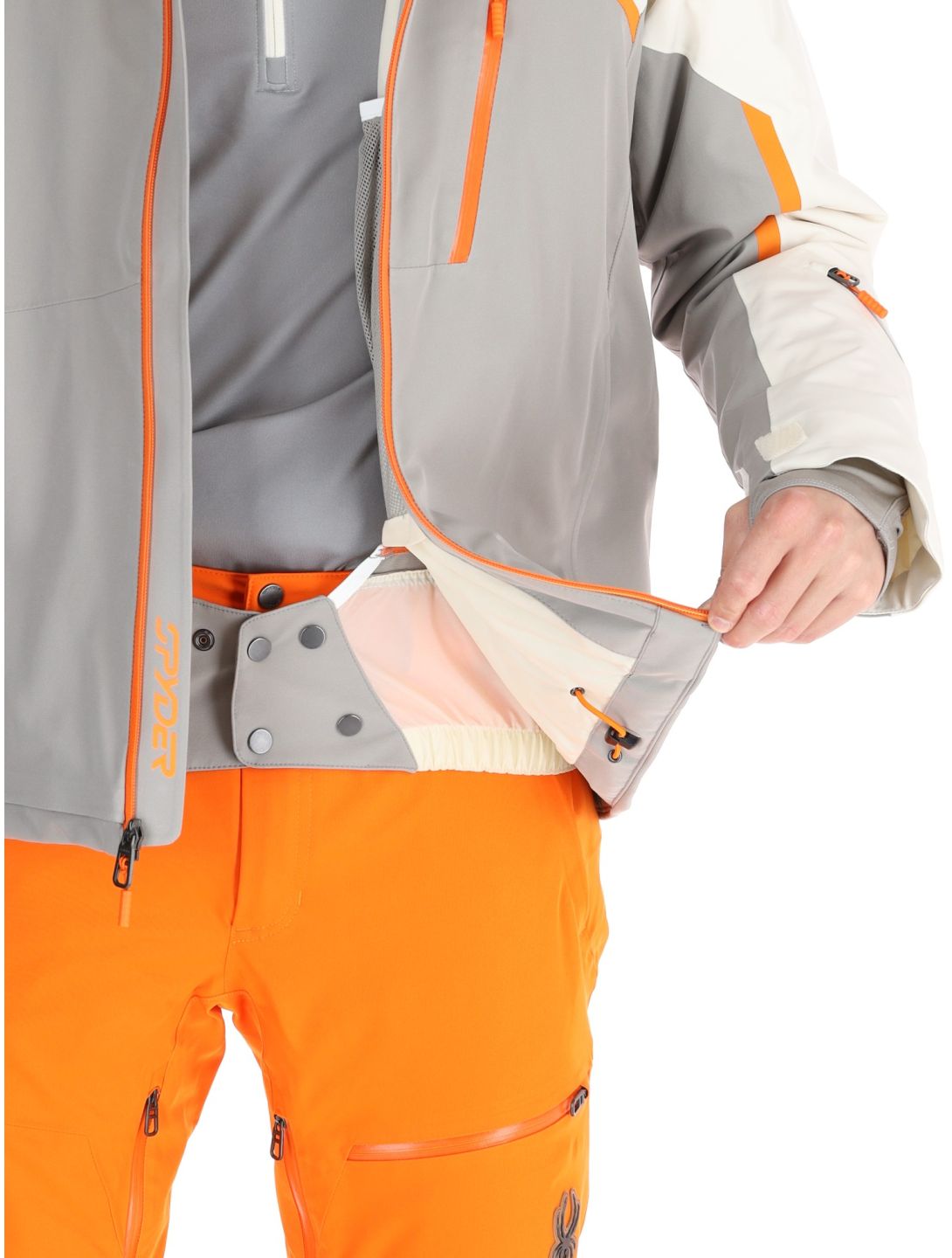 Spyder, Leader ski jacket men Concrete grey, white 