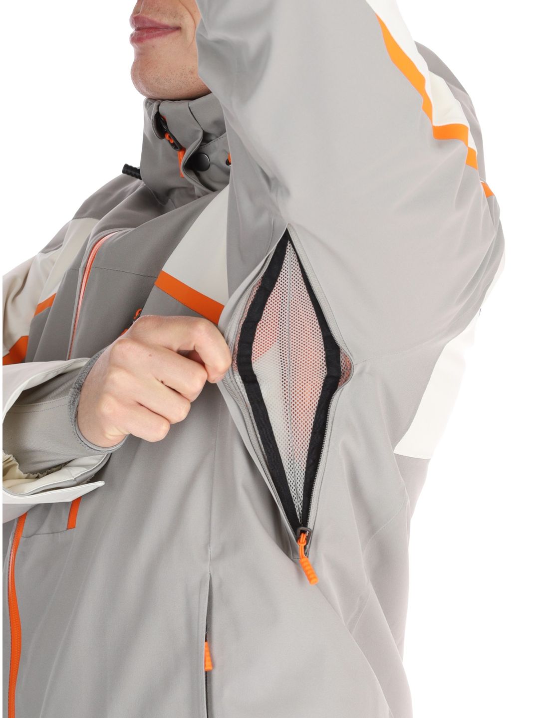 Spyder, Leader ski jacket men Concrete grey, white 