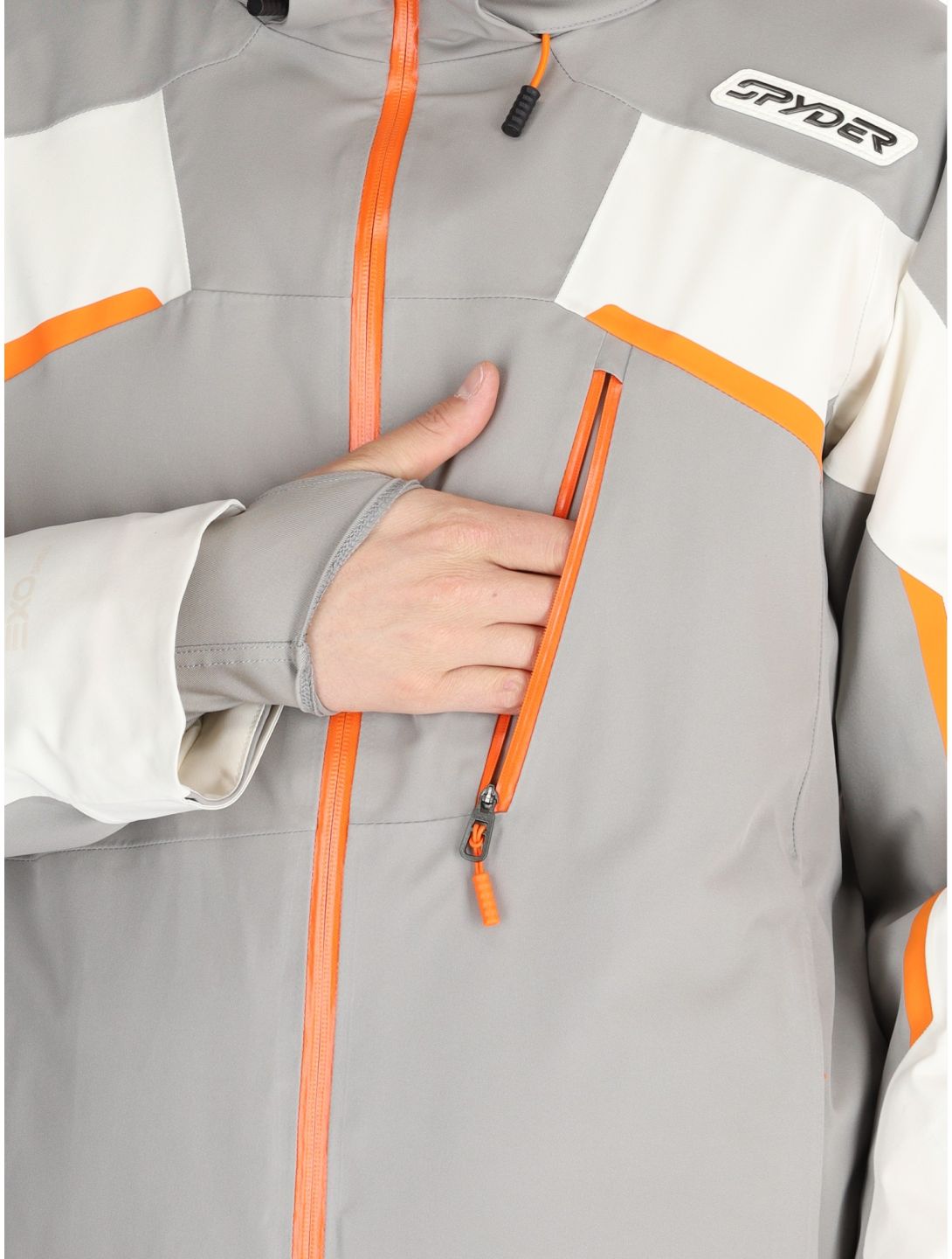 Spyder, Leader ski jacket men Concrete grey, white 