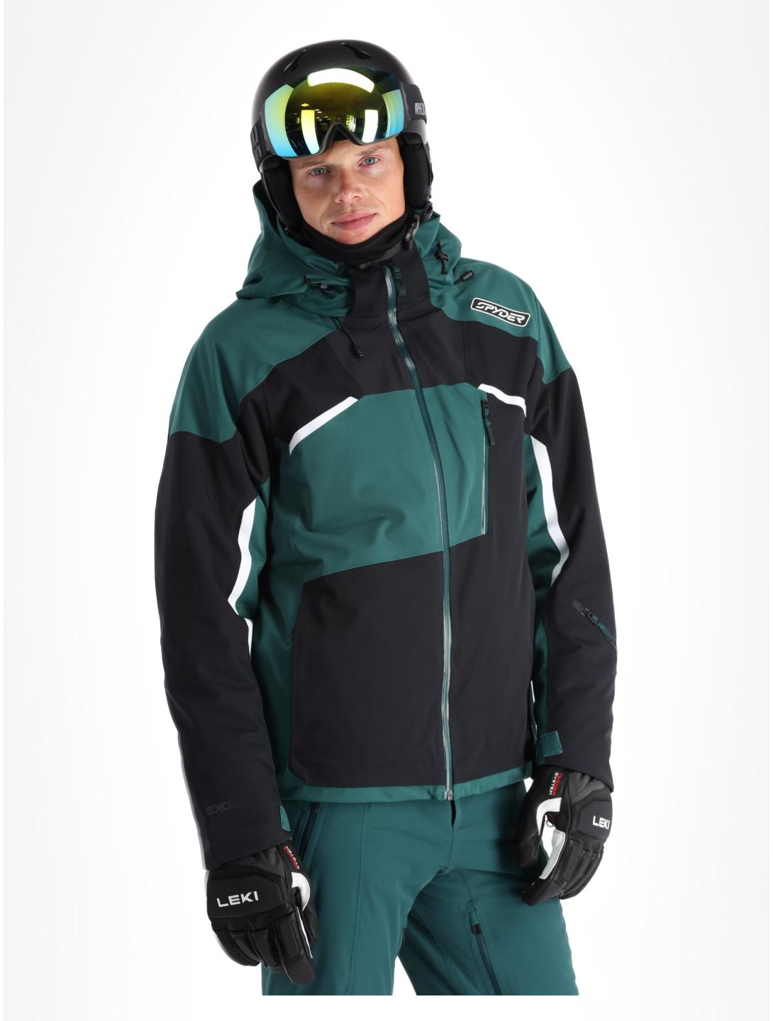 Spyder, Leader ski jacket men Cypress Green black, green 