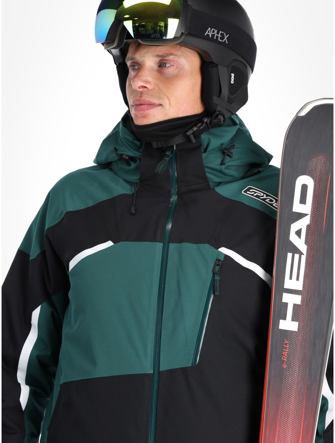 Spyder, Leader ski jacket men Cypress Green black, green 