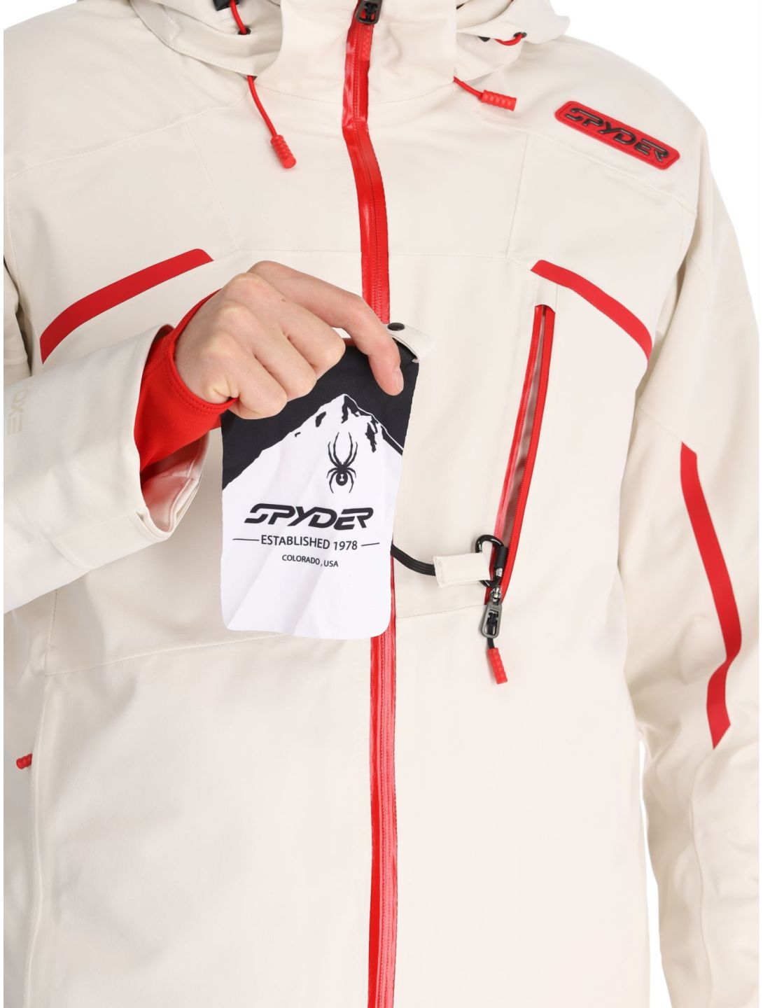 Spyder, Leader ski jacket men Vanilla Latte beige 