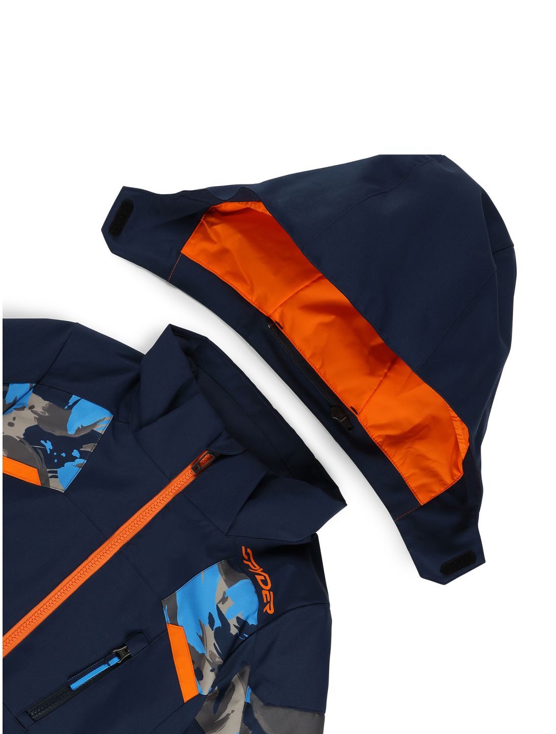 Spyder, Leader ski jacket kids Camouflage Aether Blue blue 