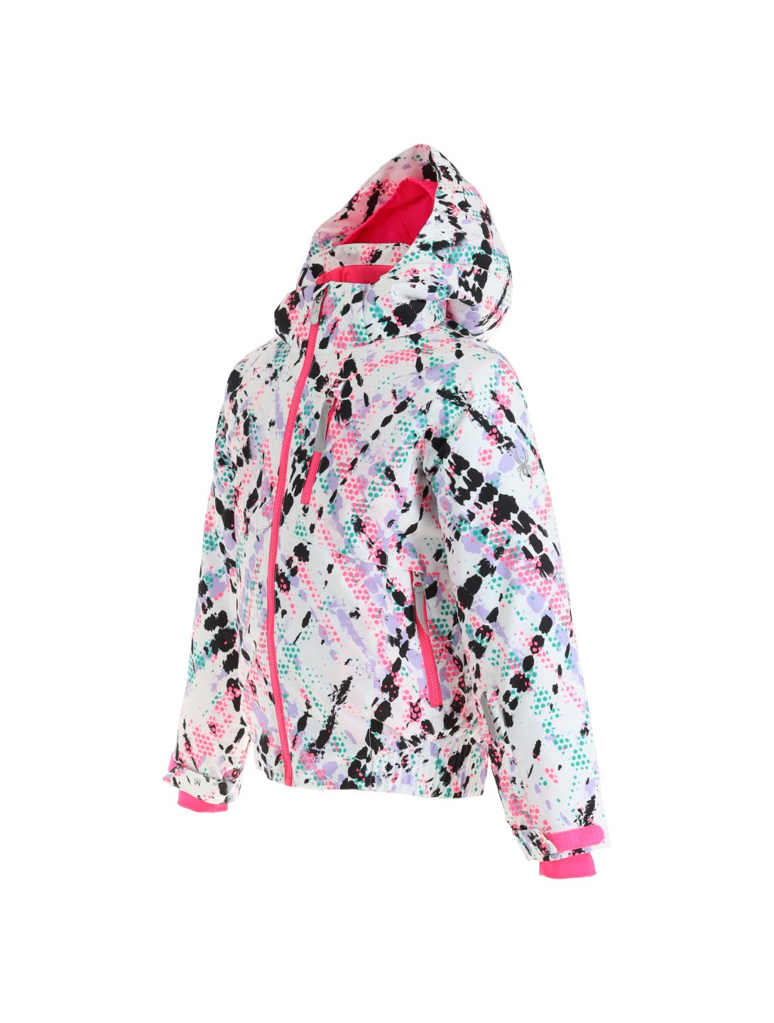 Spyder, Lola ski jacket kids impress print white