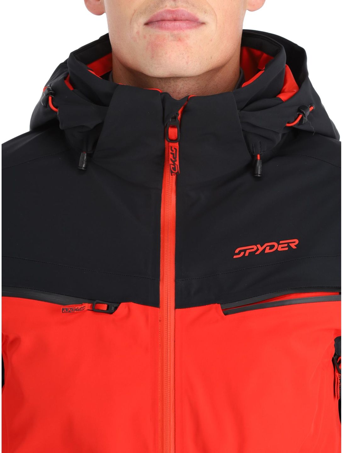 Spyder, Monterosa Gtx ski jacket men Volcano black, red 