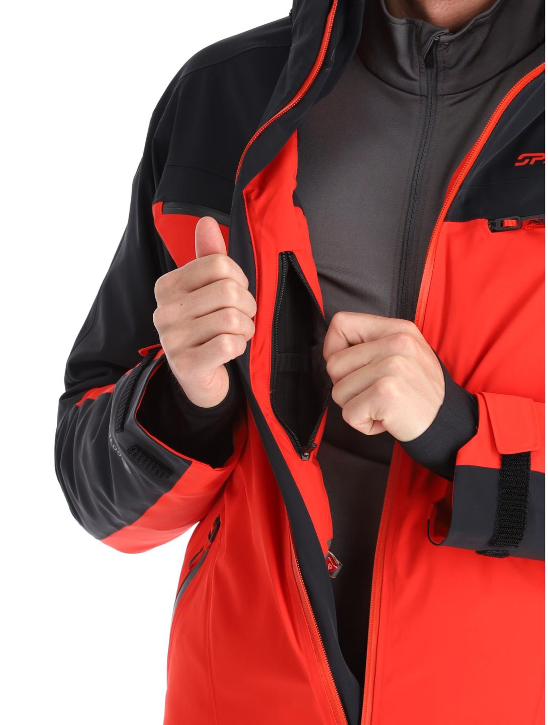 Spyder, Monterosa Gtx ski jacket men Volcano black, red 