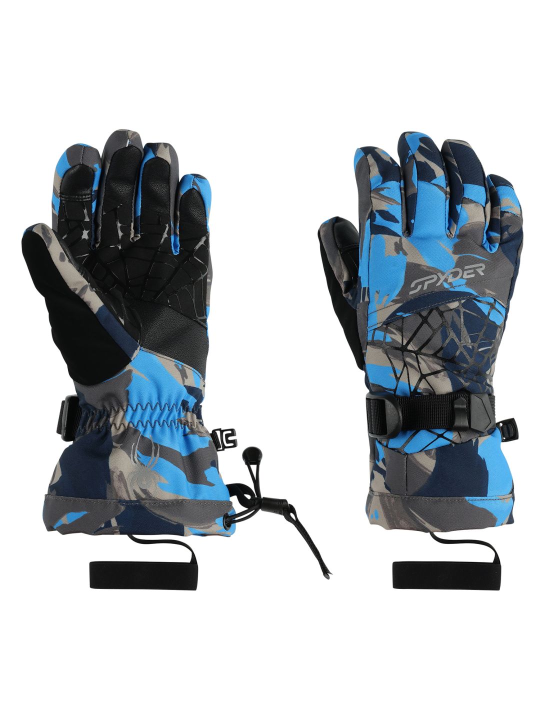 Spyder, Overweb ski gloves kids Camouflage Aether Blue blue 