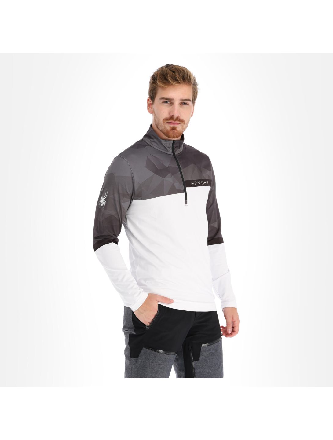 Spyder, Paramount pullover men white/black