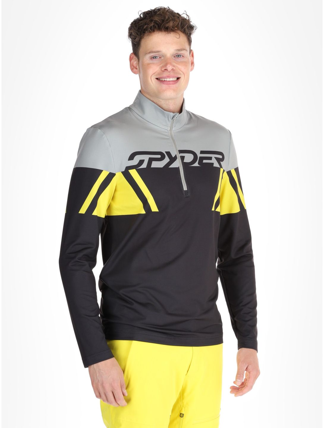 Spyder, Podium 1/2 Zip pullover men Acid Yellow black, yellow 