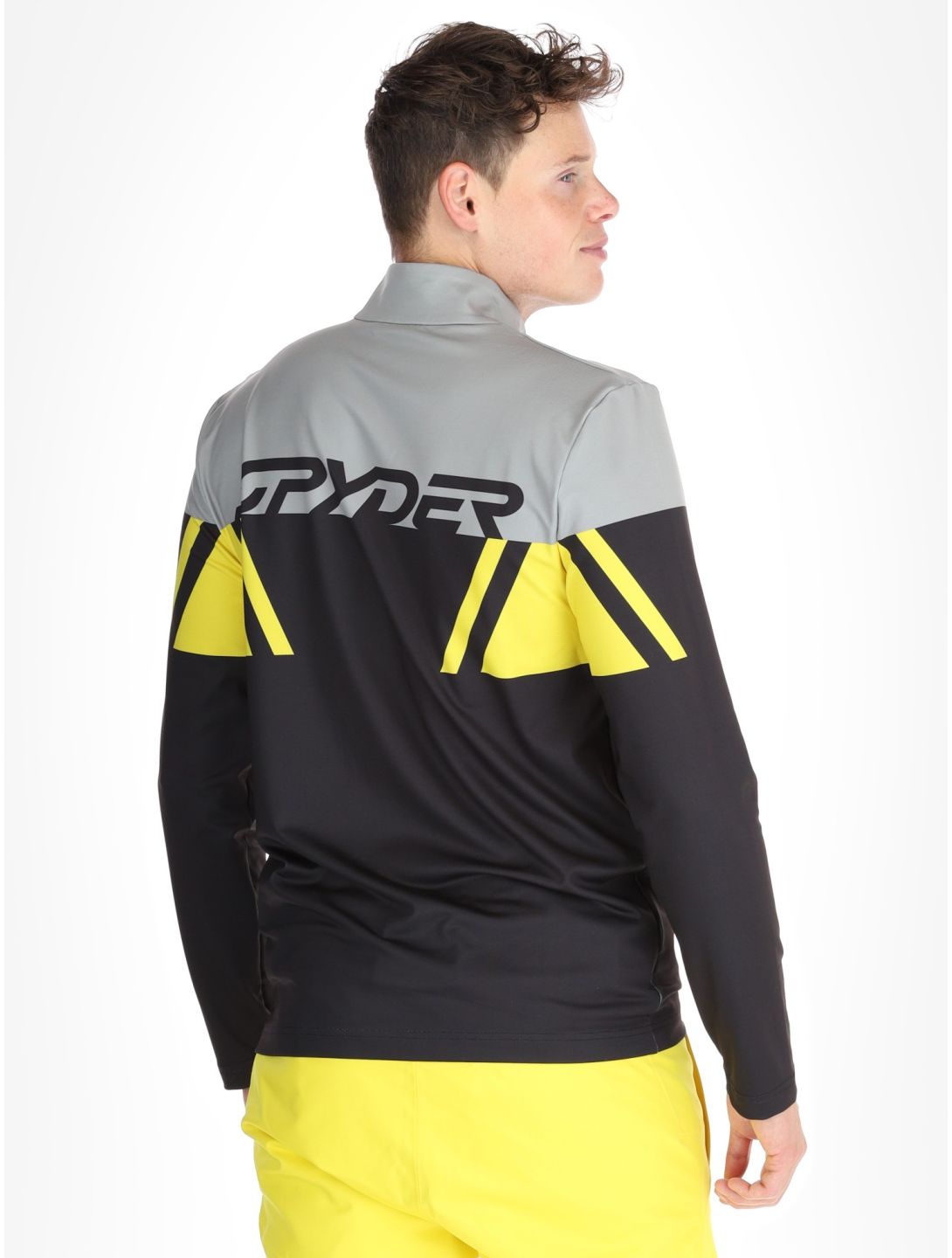 Spyder, Podium 1/2 Zip pullover men Acid Yellow black, yellow 