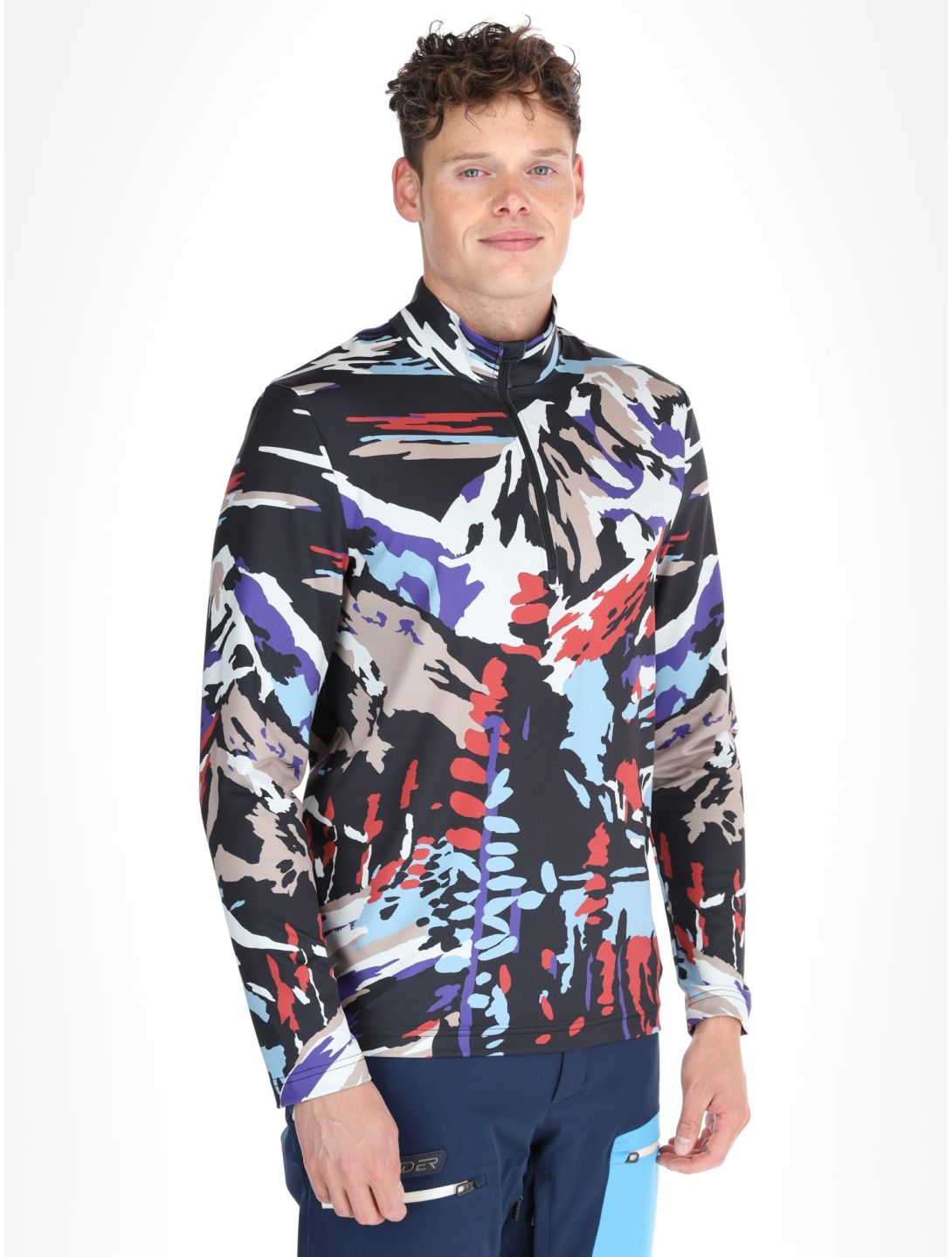 Spyder, Podium 1/2 Zip pullover men Paint By Numbers Purple Flash multicolor 