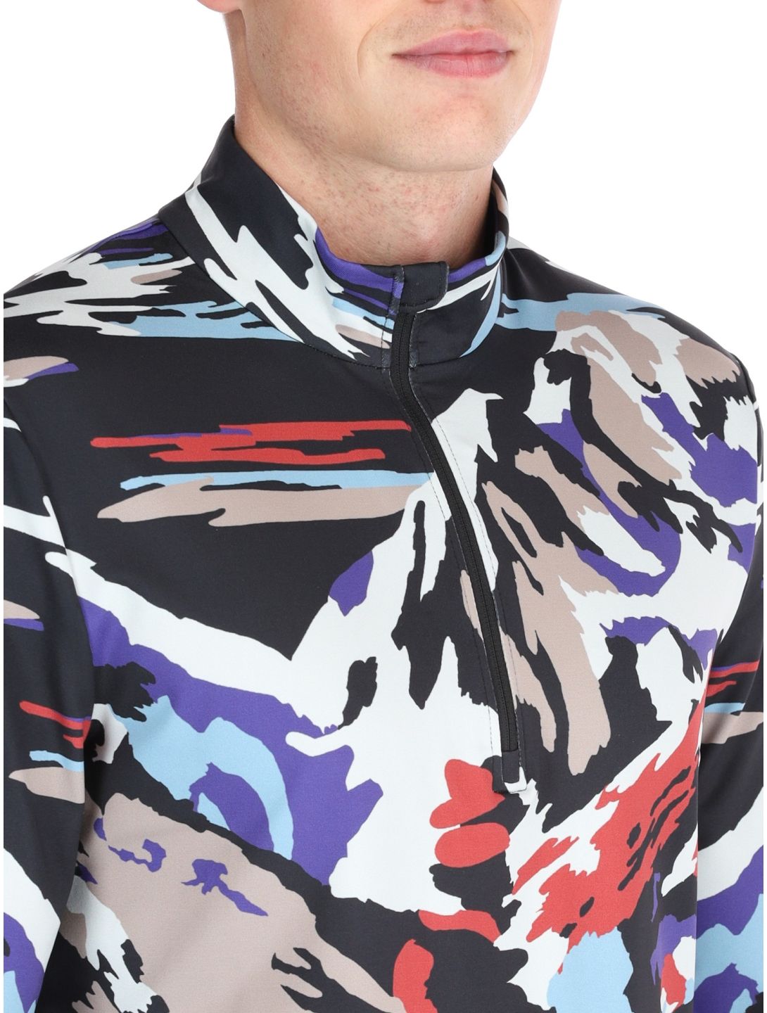 Spyder, Podium 1/2 Zip pullover men Paint By Numbers Purple Flash multicolor 