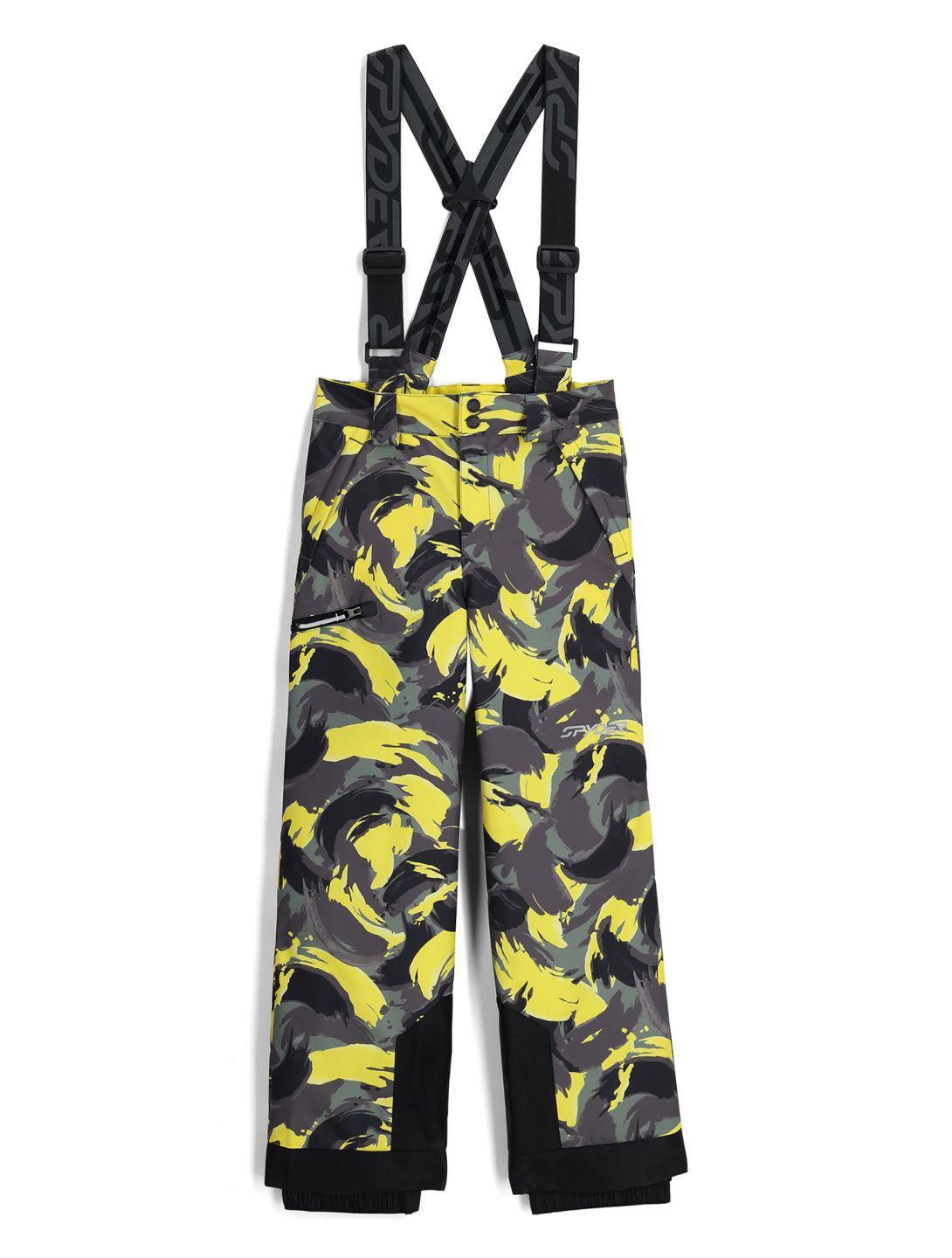 Spyder, Propulsion ski pants kids Camouflage Acid Yellow yellow 