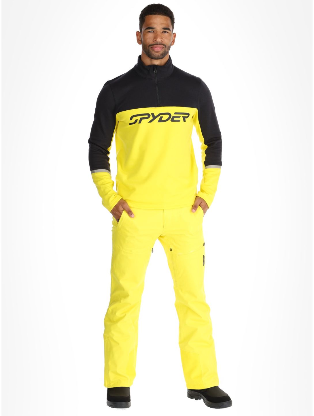 Spyder, Speed Fleece 1/2 Zip pullover men Acid Yellow black, yellow 