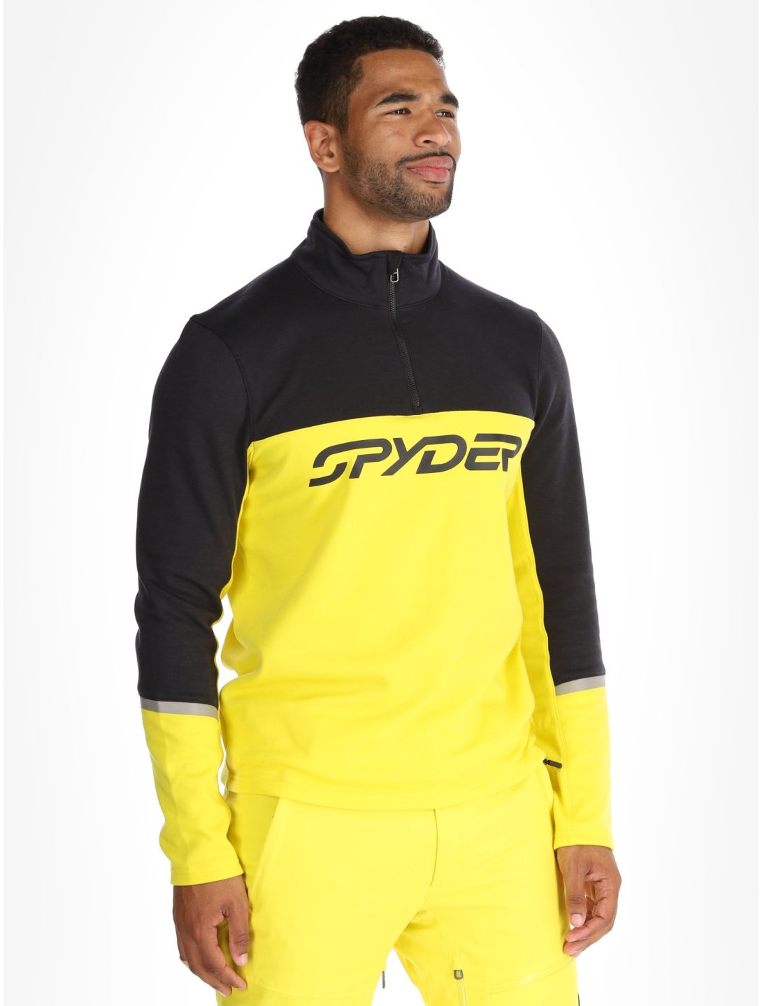 Spyder, Speed Fleece 1/2 Zip pullover men Acid Yellow black, yellow 