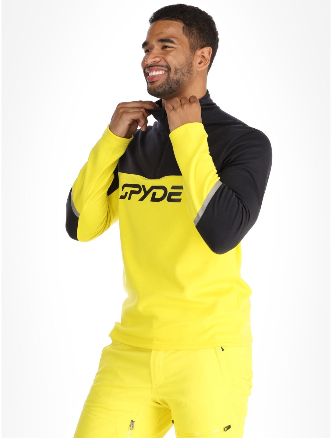 Spyder, Speed Fleece 1/2 Zip pullover men Acid Yellow black, yellow 