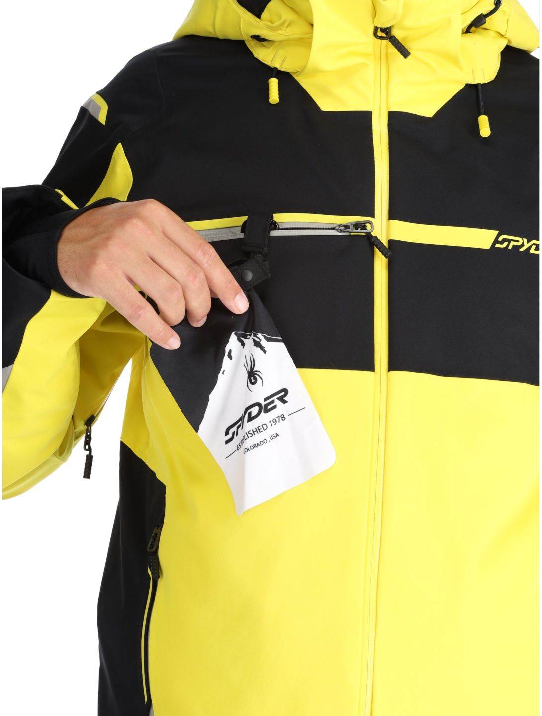 Spyder, Titan ski jacket men Acid Yellow black, yellow 