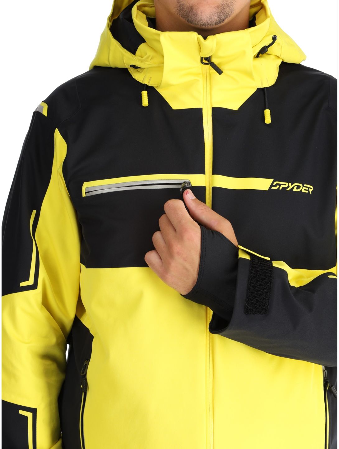 Spyder, Titan ski jacket men Acid Yellow black, yellow 