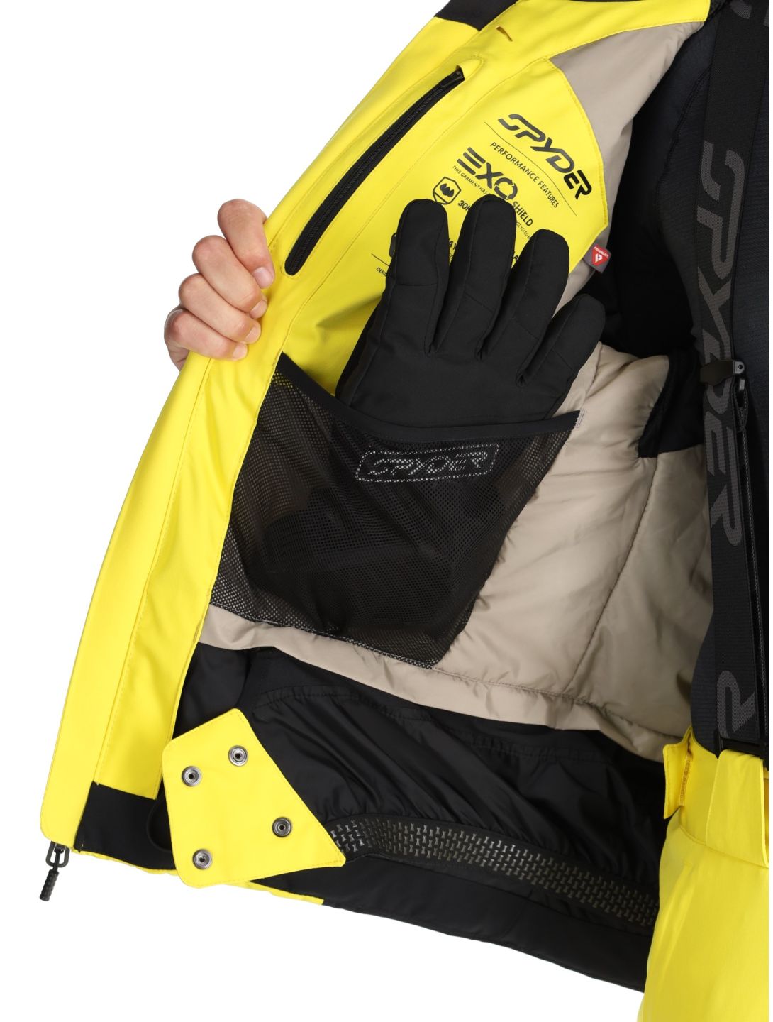 Spyder, Titan ski jacket men Acid Yellow black, yellow 