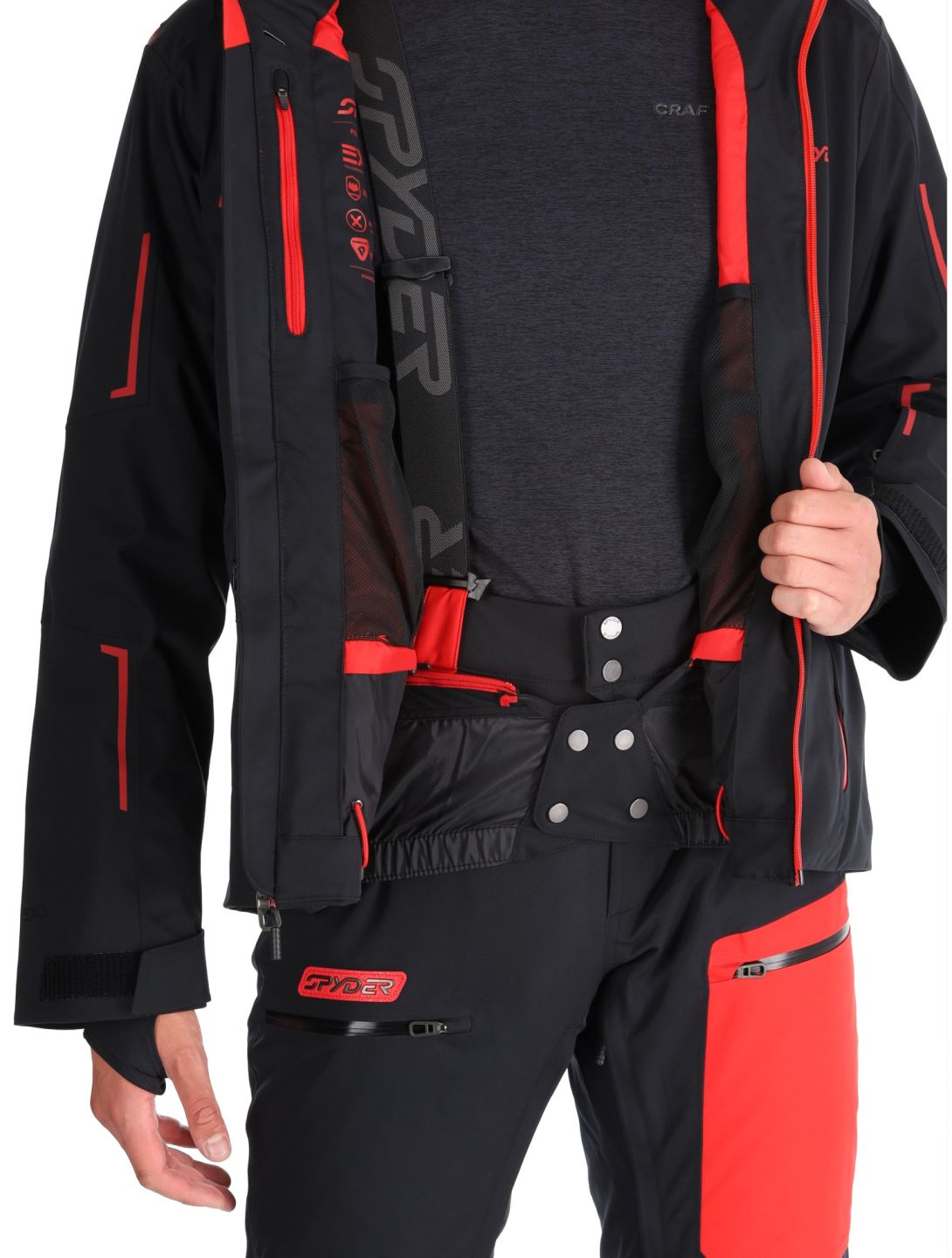 Spyder, Titan ski jacket men Black black 