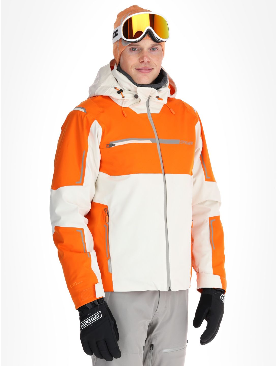 Spyder, Titan ski jacket men Orange Shock beige, orange 