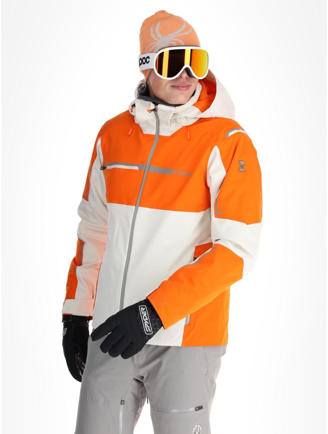 Spyder, Titan ski jacket men Orange Shock beige, orange 