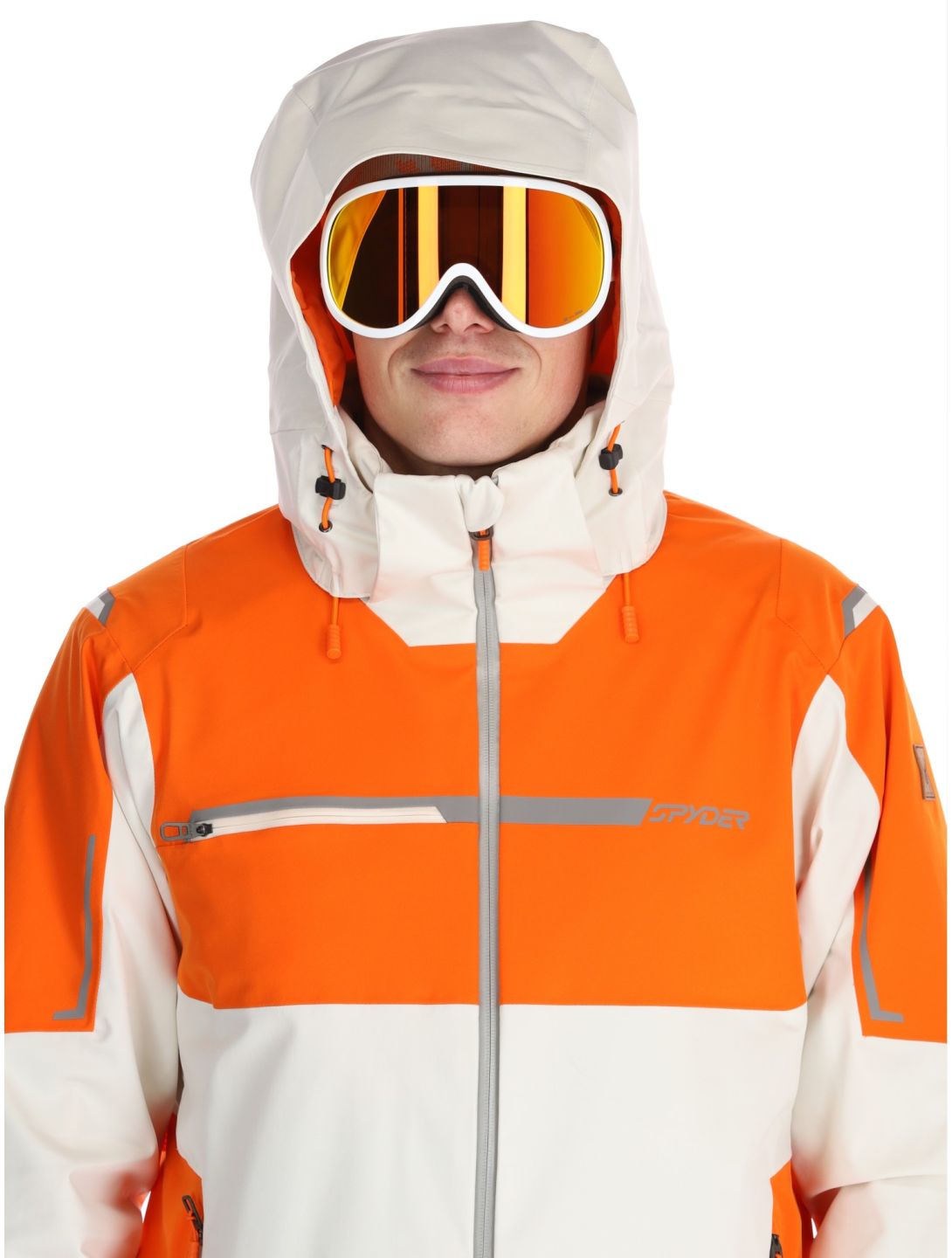 Spyder, Titan ski jacket men Orange Shock beige, orange 