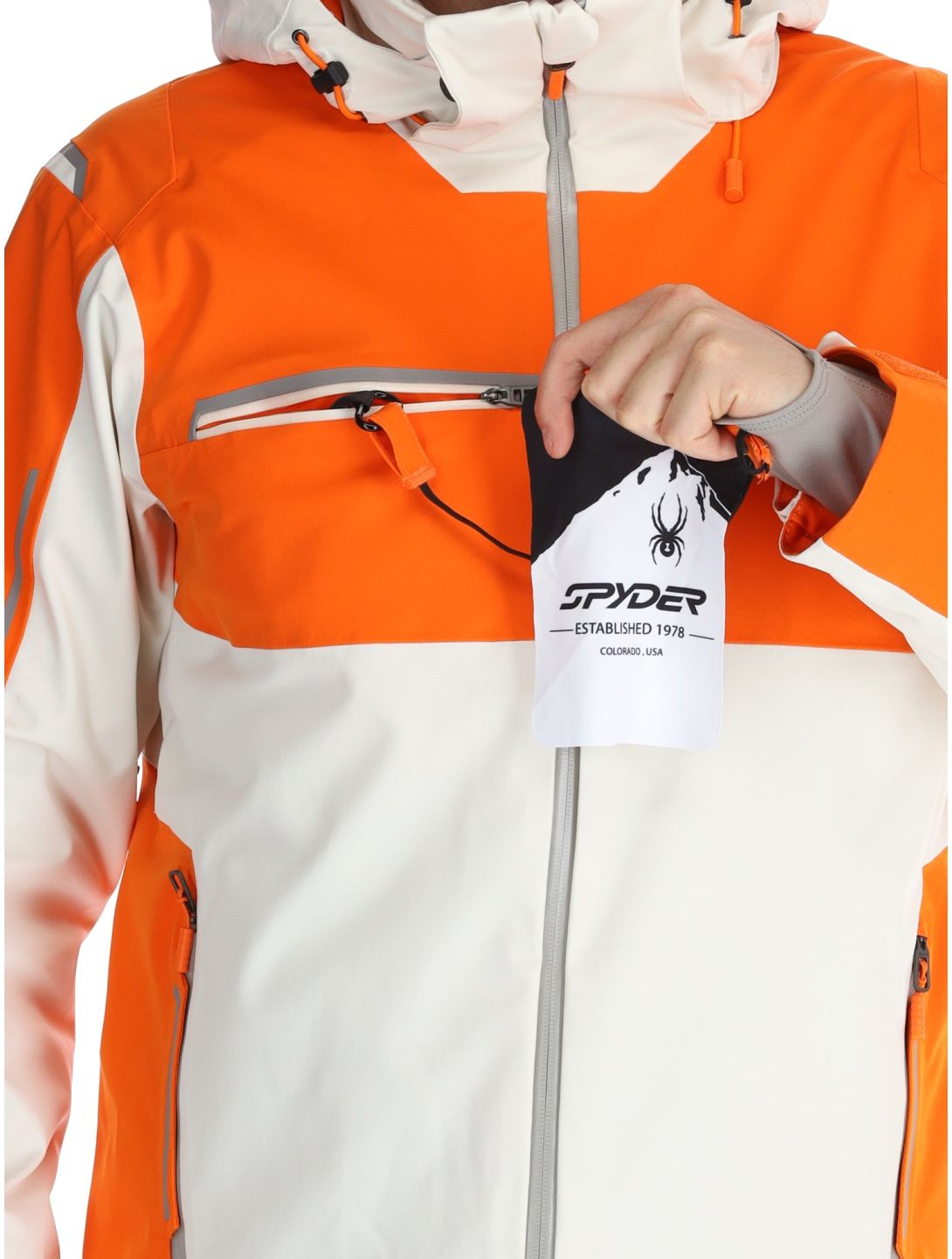 Spyder, Titan ski jacket men Orange Shock beige, orange 