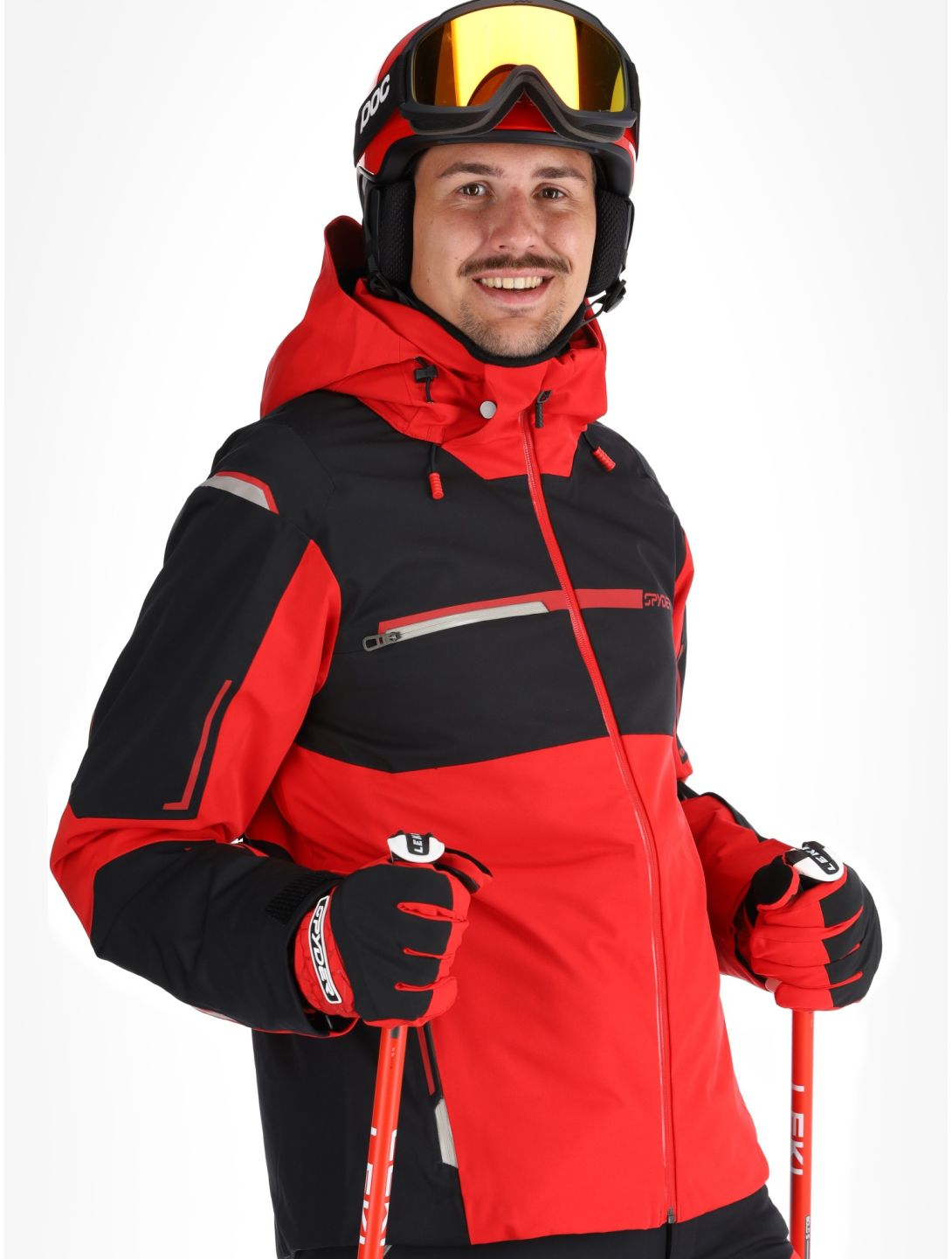 Spyder, Titan ski jacket men Spyder Red black, red 