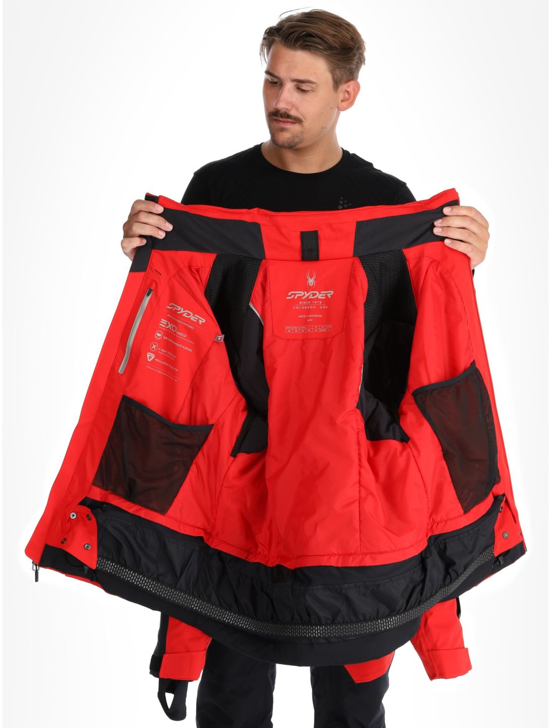 Spyder, Titan ski jacket men Spyder Red black, red 