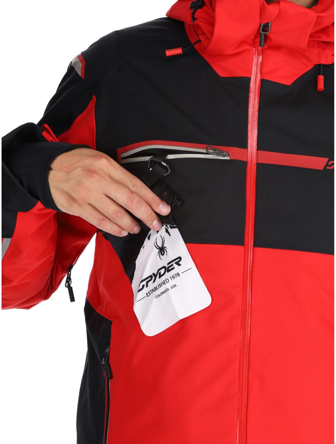 Spyder, Titan ski jacket men Spyder Red black, red 